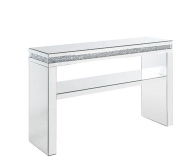 ACME 90675 Noralie Sofa Table, Mirrored & Faux Diamonds ACME Furniture