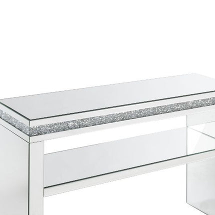 ACME 90675 Noralie Sofa Table, Mirrored & Faux Diamonds