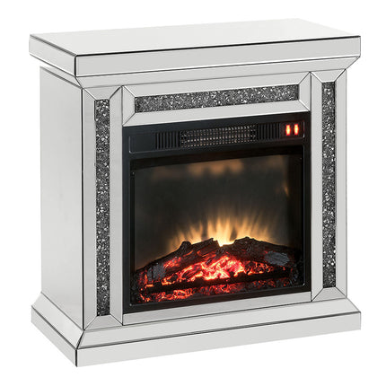 ACME 90862 Noralie Fireplace, Mirrored & Faux Diamonds