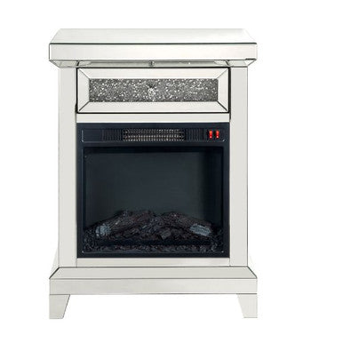 ACME 90866 Noralie Fireplace, Mirrored & Faux Diamonds ACME Furniture