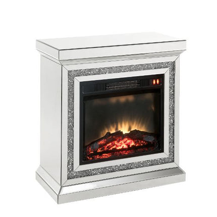 ACME 90868 Noralie Fireplace, Mirrored & Faux Diamonds