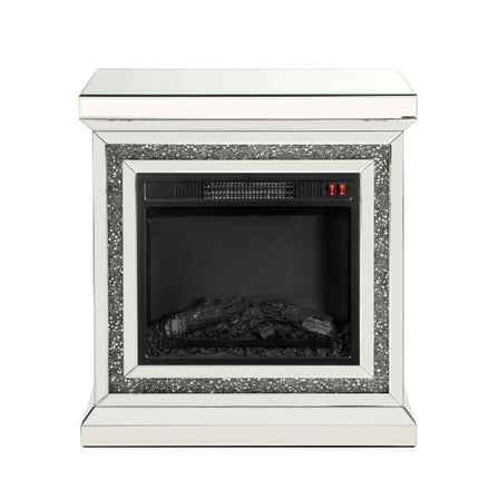 ACME 90868 Noralie Fireplace, Mirrored & Faux Diamonds