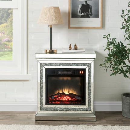 ACME 90868 Noralie Fireplace, Mirrored & Faux Diamonds
