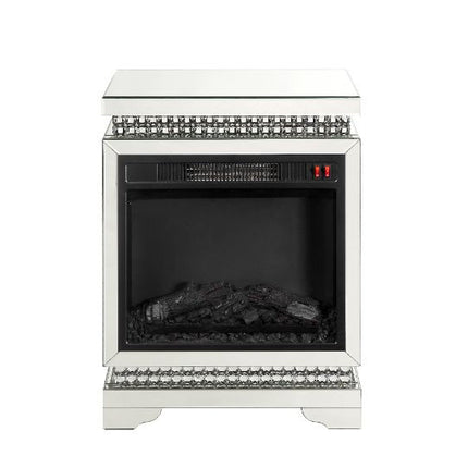 ACME 90870 Lotus Fireplace, Mirrored & Faux Diamonds