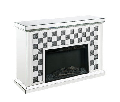 ACME 90872 Noralie Fireplace, Mirrored & Faux Diamonds ACME Furniture