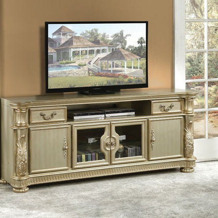 ACME 91313 Vendome II TV Console, Gold Patina & Bone