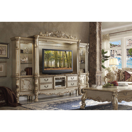ACME 91333 Dresden TV Console, Gold Patina & Bone