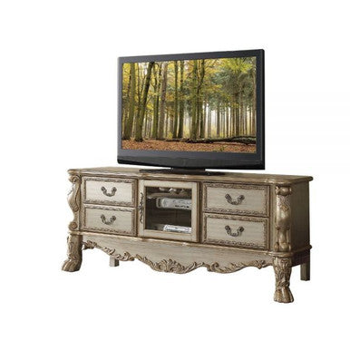 ACME 91333 Dresden TV Console, Gold Patina & Bone ACME Furniture