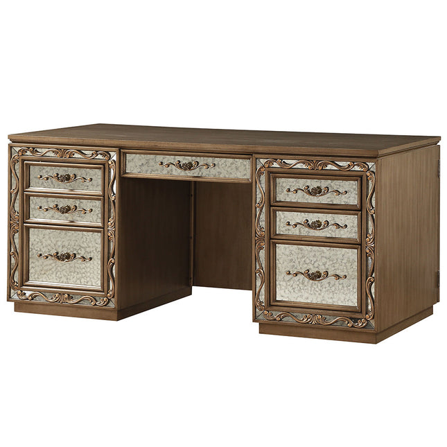 ACME 91435 Orianne Executive Desk, Antique Gold