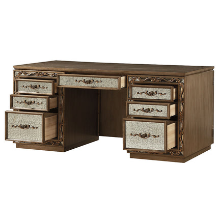 ACME 91435 Orianne Executive Desk, Antique Gold