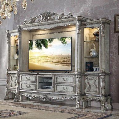 ACME 91470 Dresden Entertainment Center, Vintage Bone White ACME Furniture