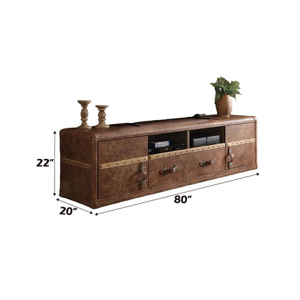 ACME 91500 Aberdeen TV Stand, Retro Brown Top Grain Leather