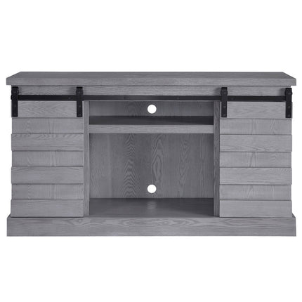 ACME 91616 Amrita TV Stand with Fireplace, Gray Oak