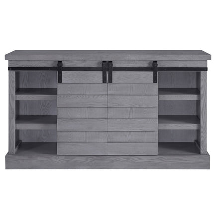 ACME 91616 Amrita TV Stand with Fireplace, Gray Oak