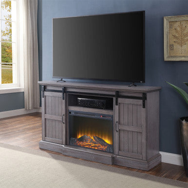 ACME 91618 Admon TV Stand with Fireplace, Gray Oak ACME Furniture