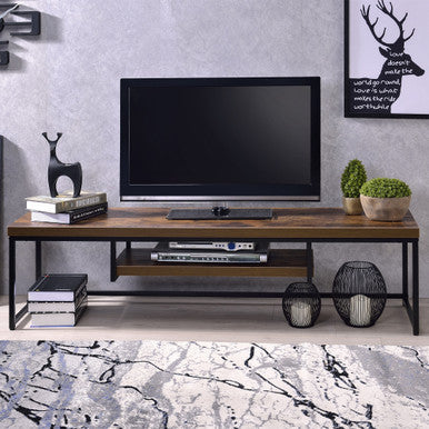 ACME 91782 Bob TV Stand, Weathered Oak & Black ACME Furniture
