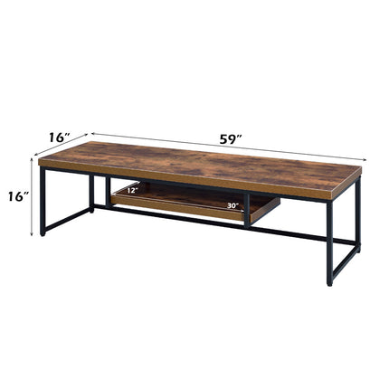 ACME 91782 Bob TV Stand, Weathered Oak & Black