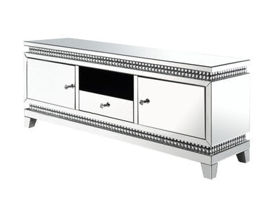 ACME 91835 Lotus TV Stand, Mirrored & Faux Crystals ACME Furniture