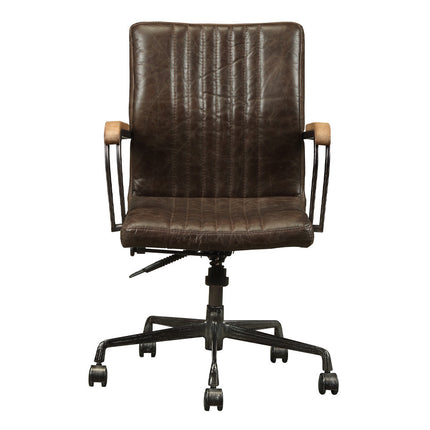 ACME 92028 Joslin Executive Office Chair, Distress Chocolate Top Grain Leather