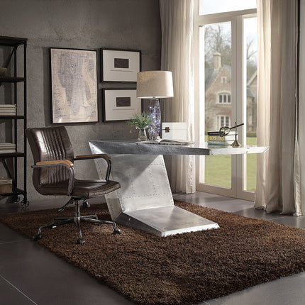 ACME 92028 Joslin Executive Office Chair, Distress Chocolate Top Grain Leather
