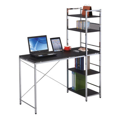 ACME 92074 Elvis Computer Desk with Shelves, Black & Chrome ACME Furniture