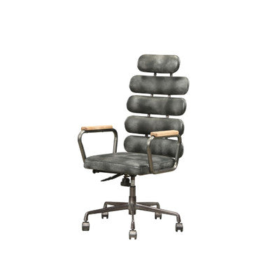 ACME 92107 Calan Executive Office Chair, Vintage Black Top Grain Leather ACME Furniture