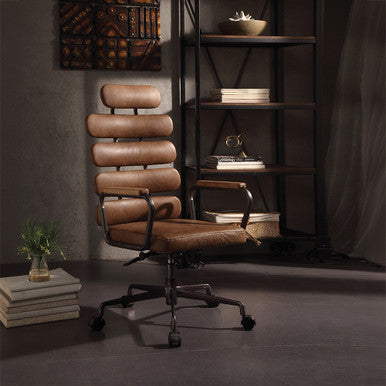 ACME 92108 Calan Executive Office Chair, Retro Brown Top Grain Leather ACME Furniture