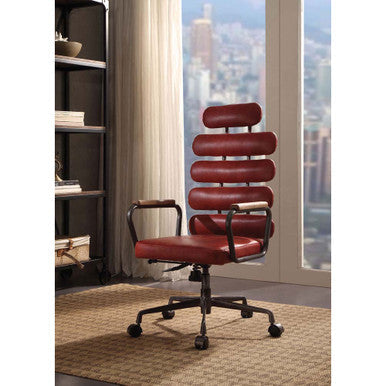 ACME 92109 Calan Executive Office Chair, Antique Red Top Grain Leather ACME Furniture