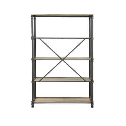 ACME 92200 Itzel Bookshelf, Antique Oak & Sandy Gray