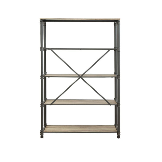ACME 92200 Itzel Bookshelf, Antique Oak & Sandy Gray