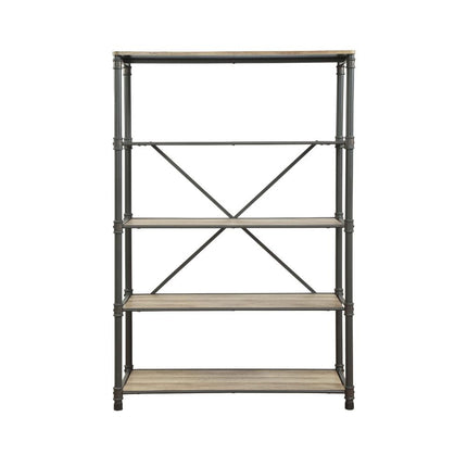 ACME 92200 Itzel Bookshelf, Antique Oak & Sandy Gray