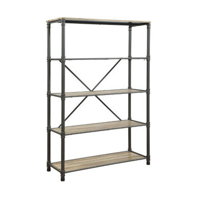 ACME 92200 Itzel Bookshelf, Antique Oak & Sandy Gray ACME Furniture