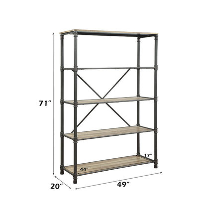 ACME 92200 Itzel Bookshelf, Antique Oak & Sandy Gray