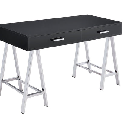 ACME 92227 Coleen Desk, Black High Gloss & Chrome