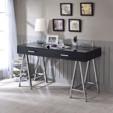 ACME 92227 Coleen Desk, Black High Gloss & Chrome