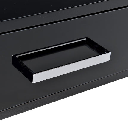 ACME 92227 Coleen Desk, Black High Gloss & Chrome