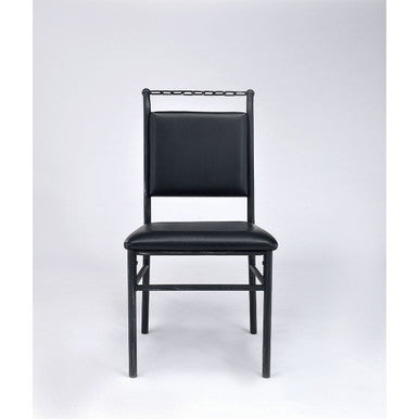 ACME 92249 Jodie Chair, Black PU & Antique Black ACME Furniture