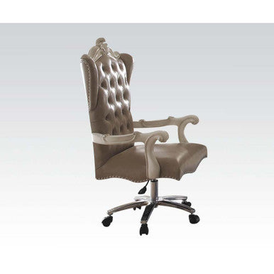 ACME 92277 Versailles Executive Chair with Swivel & Lift, Vintage Gray PU & Bone White ACME Furniture