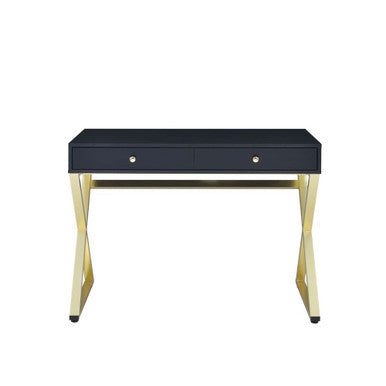 ACME 92310 Coleen Desk, Black & Brass ACME Furniture