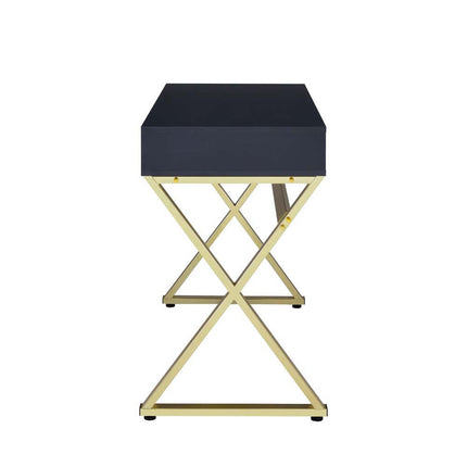 ACME 92310 Coleen Desk, Black & Brass