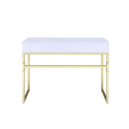 ACME 92312 Coleen Desk, White & Brass