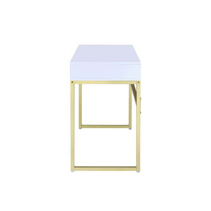 ACME 92312 Coleen Desk, White & Brass