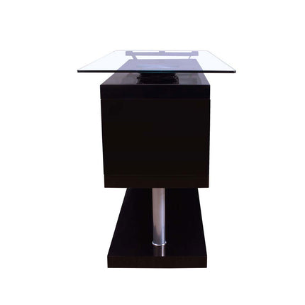 ACME 92366 Buck Desk with Swivel, Black High Gloss & Clear Glass