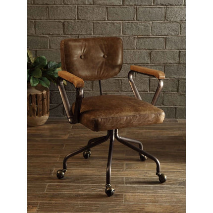 ACME 92410 Hallie Executive Office Chair, Vintage Whiskey Top Grain Leather