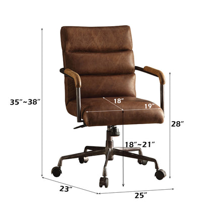 ACME 92414 Harith Executive Office Chair, Retro Brown Top Grain Leather