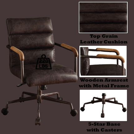 ACME 92415 Harith Executive Office Chair, Antique Slate Top Grain Leather