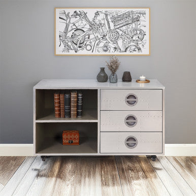 ACME 92427 Brancaster Cabinet, Aluminum ACME Furniture