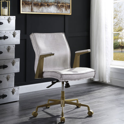ACME 92484 Attica Executive Office Chair, Vintage White Top Grain Leather