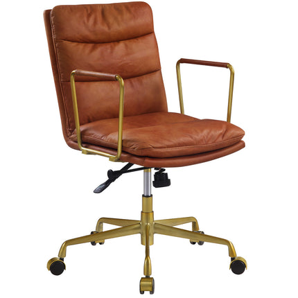 ACME 92498 Dudley Executive Office Chair, Rust Top Grain Leather