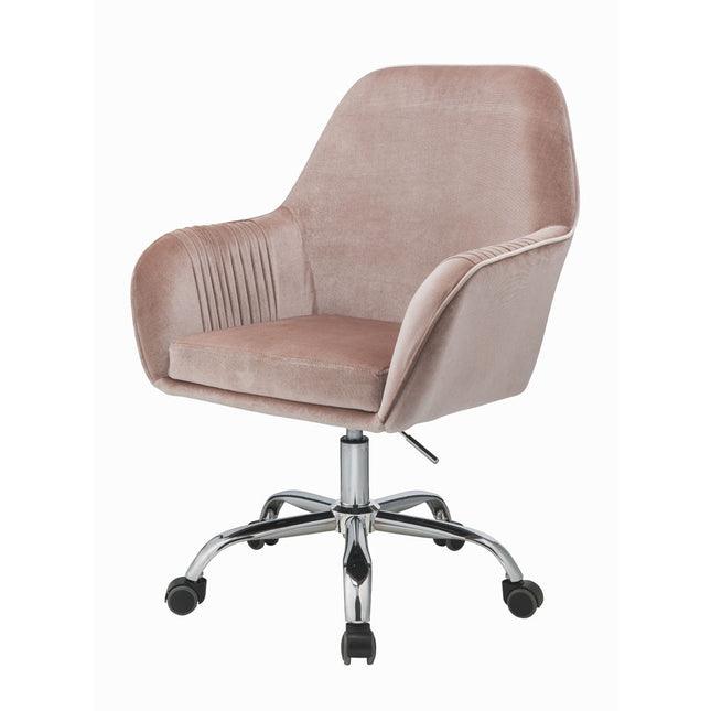 ACME 92504 Eimer Office Chair, Peach Velvet & Chrome